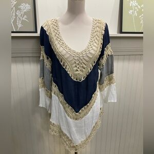 Arianna by Howard’s Boho Crochet Tunic Top – Size L/XL